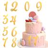 10PCS Gold Acrylic Cake Topper Mirror 0-9 Number Cake Decoration for Wedding Anniversary Baby Shower Party Birthday Supplies view 1