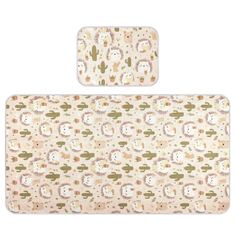 Cooling Baby Mattress pad 28" x 52" Reusable Bed Pads Washable for Baby&Toddler Hedgehogs Cute Cartoon