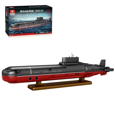 Aetheria Nuclear Submarine Building Set, 1:250 Typhoon Class Type 941 Military Battleship with Display Stand, Designed by MrJBuilds, Warship Enthusiasts Construction for Adult-2895 Pieces