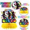 10 Pcs 70s Disco Party Decorations Back to 70s Honeycomb Centerpieces for Retro Theme Birthday Music Party Supplies Dancing Queen Party Decorations Retro Table Decor for 1970s view 3