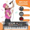 61 Key Upgrade Piano Keyboard for Kids Beginners Electronic Keyboards Pianos with LCD Screen Microphone Musical Instrument Toys for 3 4 5 6 7 8 Year Old Boys Girls Gifts view 3