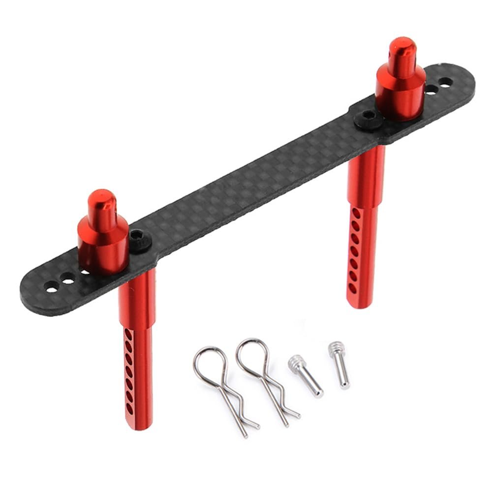 RC Car Body Post Mounts Metal Alloy Front and Rear Shell Column for Axial SCX10 II 90046 90047 1/10 RC Crawler Car Parts(Front RED)