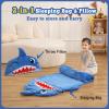 Kyerlish Kids Sleeping Bag, Plush Toddler Slumber Bag 2-in-1 Pillow, Soft Shark Sleeping Bag, Nap Mats for Preschool,Daycare,Travel,Gift, Ages 3-12, 68" x 26" view 2