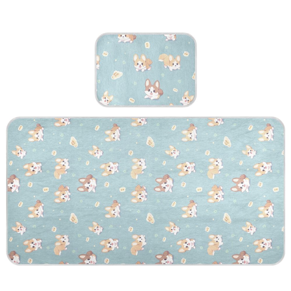 Cooling Baby Mattress pad Waterproof 28" x 52" Ultra Soft Mattress Protector Pads for Kids Cute Cartoon Dogs