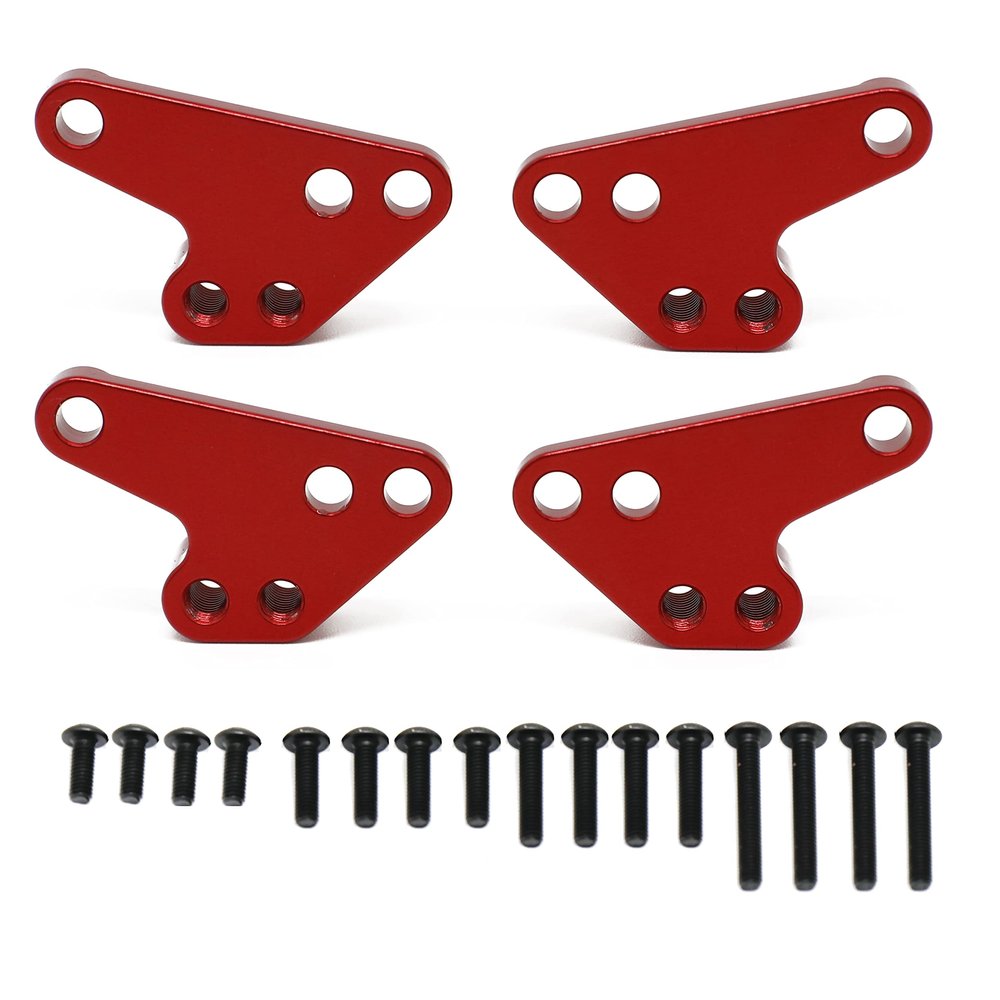 4pcs Metal Front Rear Shock Absorber Lower Mount seat for 1/10 Traxxas MAXX 2.0 V2 89076-4 WideMaxx Upgrade Parts Accessories(Red)
