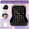 20 Pages Enamel Pin Display Bag - Large Pin Book for Collectors, Portable Travel Pin Board Carrying Case with Protective Film & Handle & Strap, Pin Holder Trading Book for Pins, Earrings and Brooches view 2