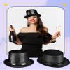 2 Pcs Adult Glitter Top Hats Magician Hat with Gold Trimming Party Hats Top Hat for Halloween Cosplay Party Accessory (Color Style 2) view 4