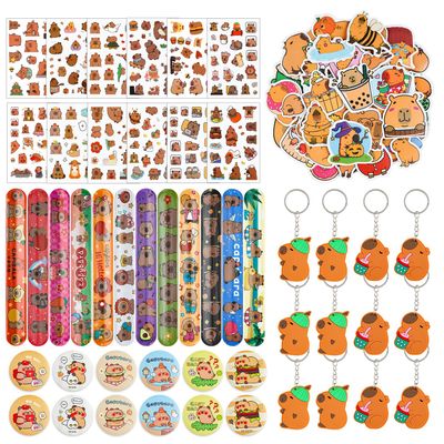 196pcs Capybara Party Favors, Capybara Party Gift Supplies for Birthday Party, Classroom Rewards, Serve 24