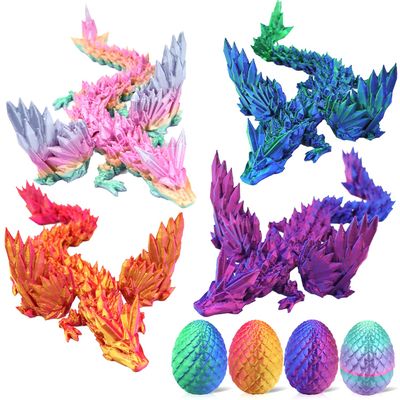 4 Pack 3D Printed Dragon Egg Toy, Fidget Toys for Children, Xmas Gift for Adults with Stress, Autism, ADHD, Easter Egg fillers for Easter, Valentine's Day (4 PCS)