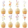 160PCS Wildflower Birthday Party Decorations, Flower Floral Cupcake Toppers Decoration for Baby Shower Party Wedding Bridal Shower Supplies Flower Cake Decor view 1