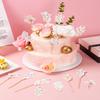160PCS Wildflower Birthday Party Decorations, Flower Floral Cupcake Toppers Decoration for Baby Shower Party Wedding Bridal Shower Supplies Flower Cake Decor view 2