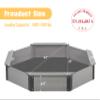 64''x56''x8.5'' Octagon Sandbox with Cover for Kids Outdoor Play, Wood Large Sandpit with 4 Benches, Quick Easy Install, US. Patented view 3