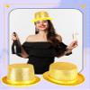 2 Pcs Adult Glitter Top Hats Magician Hat with Gold Trimming Party Hats Top Hat for Halloween Cosplay Party Accessory (Color Style 1) view 4
