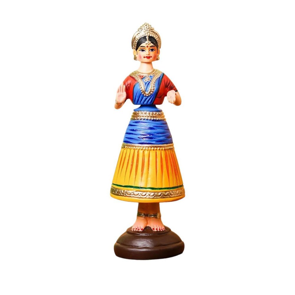Clay -Tanjore Dancing Doll Showpiece for Home Decor -28 Cm (11 Inch), Glossy