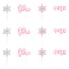 12 Pcs 1st Birthday Cupcake Toppers Pink Silver Glitter Snowflake Number One Cupcake Decoration for Boys Girls One Year Old Birthday Baby Shower Anniversary Party Cupcake Decor Supplies view 2