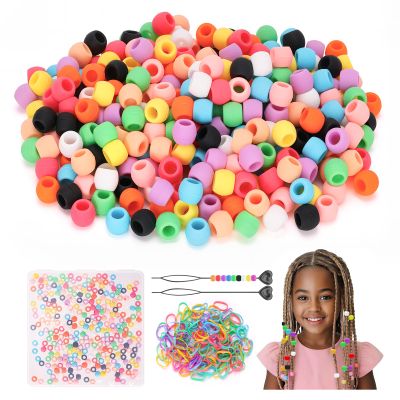 Dalycro 5mm Silicone Hair Beads for Kids Girls Braids 300PCS Washable Hair Beads 10 Colors Perfect for Girls Braids Accessories Decoration Kids Crafts (Small-300P)