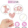 12 Pieces Cupcake Toppers, Sparkling Pink Cupcake Decorations for Baby 1st Birthday Party, Valentine's Day Themed Party view 4