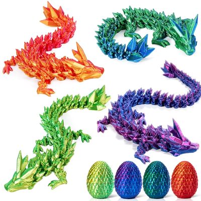 3D Printed Dragon Egg Toy, Fidget Toys for Children, Xmas Gift for Adults with Stress, Autism, ADHD, Perfect Christmas Stocking Stuffer (4 Pack)