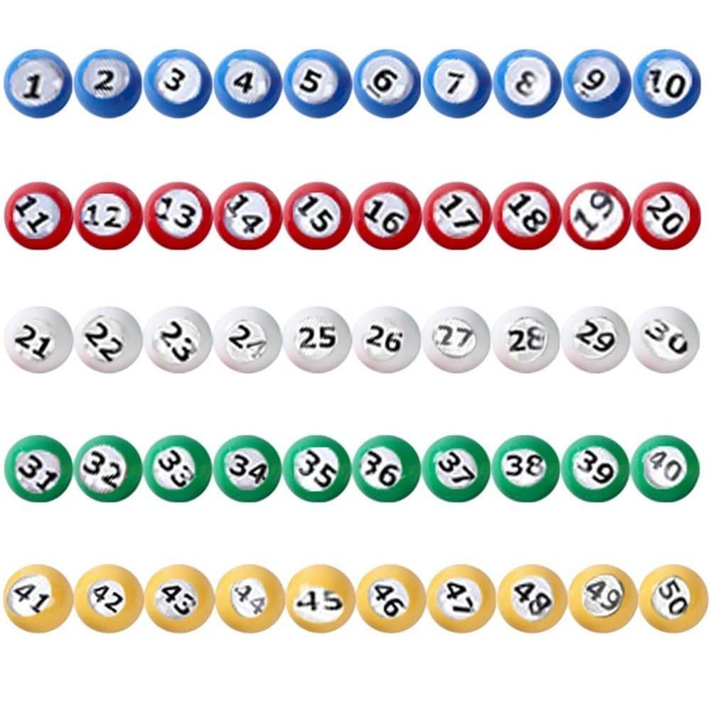Wiywef Bingo Ball Raffle Balls Direct Replaces Supplies Portable Tally Ball Calling Balls for Nights Parties Family, 1 to 50