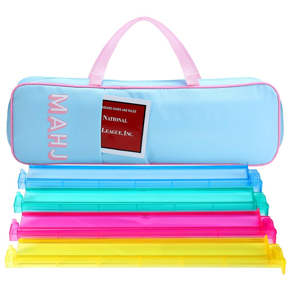 Aliceset Mahjong Rack Storage Bag 21 x 6.5 x 2 Inches Mahjong Gifts for Women Mah Jong Tile Bags with Zipper for Tiles and Pushers Rack Storage Bags Gifts Accessories(Only Bag)