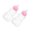 2Pcs Transparent Bottle Coin Bank Jumbo Saving Container for Shower Decoration Fun Interactive Savings Easy Clean Plastic Design Pink High view 1