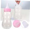 2Pcs Transparent Bottle Coin Bank Jumbo Saving Container for Shower Decoration Fun Interactive Savings Easy Clean Plastic Design Pink High view 3