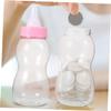 2Pcs Transparent Bottle Coin Bank Jumbo Saving Container for Shower Decoration Fun Interactive Savings Easy Clean Plastic Design Pink High view 4