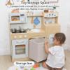 LEMERCAN Wooden Play Kitchen for Kids Ages 3-6 with Storage Box & 17 Pcs, Toddler Kitchen Playset with Fridge,Ice Maker, Sink, Oven, Stove, Microwave, Educational Pretend Play Gift for Boys & Girls view 2