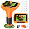 3" Screen Digital Microscope for Kids: 1000X Rechargeable Mini Pocket Portable Miniscope Magnifying Glass 4K Coin Jewelry Loupe Edu Science STEM Toy Xmas Gift 4-12 Boys Girls view 1