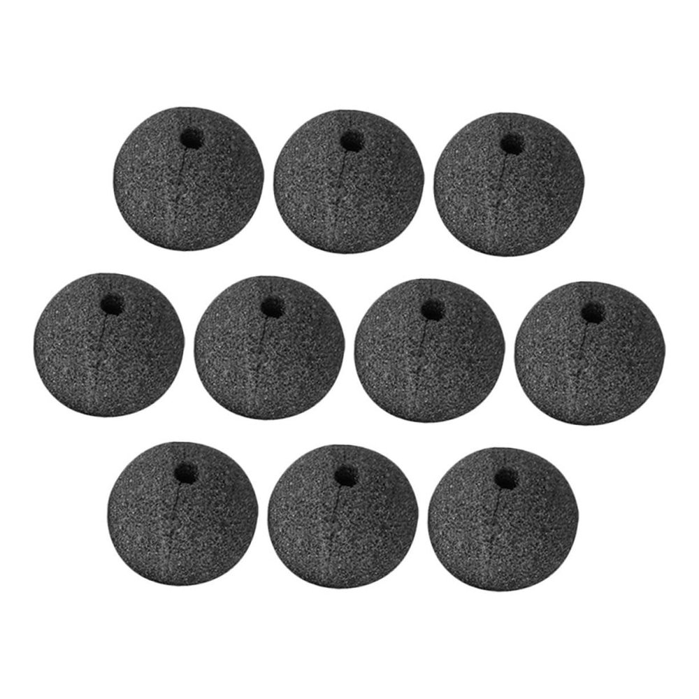 10Pcs Black Sponge Clown Nose for Cosplay Comfortable Fit Lightweight Portable Clown Accessories for Performances Parties Dress Up Events