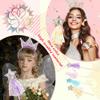 32 Pcs Star Princess Fairy Wands Kit Include 16 Glitter Star Fairy Wizard Angel Wands16 Sequin Princess Kids Crown Headbands for Cosplay Accessories Birthday Party Gifts view 3