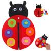 MOUNTTU Felt Board for Toddlers, Non-Woven Ladybird DIY Kit, Learn to Zip and Button DIY Ladybird Craft Early Learning Basic Life Skills for Kids Sew Fun Animals Kit Shoe Tie Practice for Kids view 4