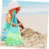 BESPORTBLE 2Pcs Beach Storage Mesh Bag Large Blue and Green Straps for Sand Swimming and Boating Outdoor Beach Tote for Shells view 4