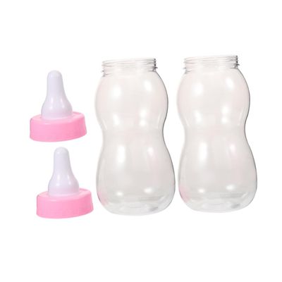 2Pcs Jumbo Bottle Piggy Bank Transparent Milk Bottle Candy Jar for Shower Engaging Savings for Capacity Coin Bank Pink