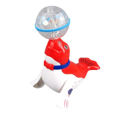 KOMBIUDA Fun Sea Lion Holding Ball Toy Educational Boys and Girls Toy Music Safe Plastic Cartoon Sea Lion for Boy Girl
