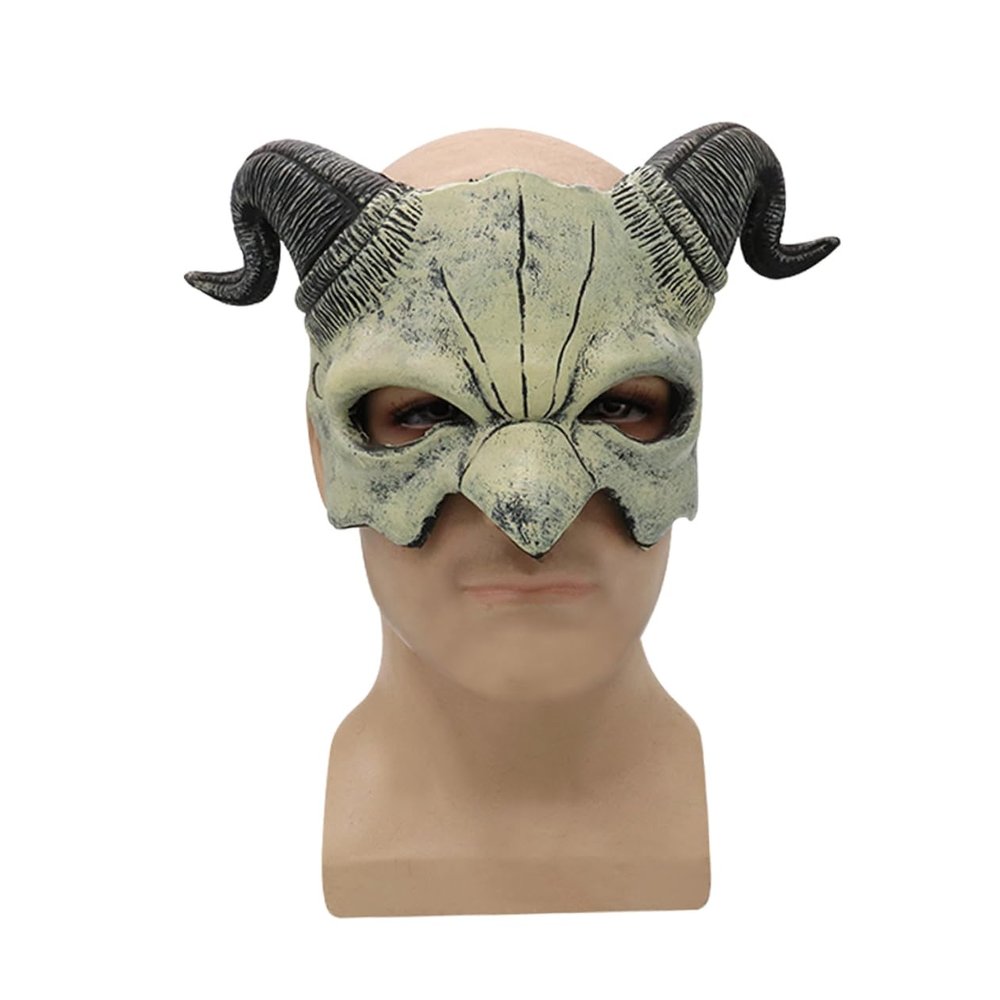 1PC Devil Half Face Mask for Halloween Party Ghostlike Masquerade Prop for Cosplay for Costume Parties and Festivals Fine Workmanship and Novelty Design