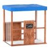 Costzon Kids Gas Station Playhouse, Outdoor Pretend Playset with Gas Refueling Guns, Chalkboards & Storage Shelves, Cedar Wooden Kids Playhouse with Canopy, Role Play Toy for Aged 3+ view 1