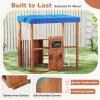 Costzon Kids Gas Station Playhouse, Outdoor Pretend Playset with Gas Refueling Guns, Chalkboards & Storage Shelves, Cedar Wooden Kids Playhouse with Canopy, Role Play Toy for Aged 3+ view 4