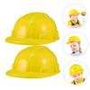 2pcs Kids Construction Hat Yellow Plastic: 8.26 Inch Hard Hats Worker Helmets for Kids Pretend Role Play Themed Parties Dress up and Fun view 3