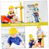 2pcs Kids Construction Hat Yellow Plastic: 8.26 Inch Hard Hats Worker Helmets for Kids Pretend Role Play Themed Parties Dress up and Fun view 4