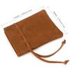 Medieval Drawstring Coin Pouch Bag, Leather Coin PouchRenaissance Drawstring Pouch Dice Bag, Small Coin Purse for Women/Men, Brown Swayze Suede view 2