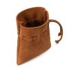 Medieval Drawstring Coin Pouch Bag, Leather Coin PouchRenaissance Drawstring Pouch Dice Bag, Small Coin Purse for Women/Men, Brown Swayze Suede view 3