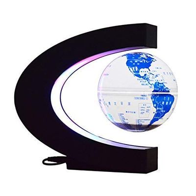 3FLQOOPP Geographical Globe Floating Globe Levitation Globe Levitation Floating Globe Magnetic World Map Colorful LED Lamp Gold (Whiteblue)
