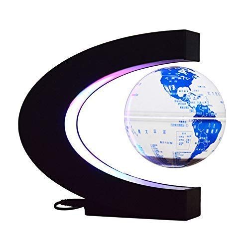 3FLQOOPP Geographical Globe Floating Globe Levitation Globe Levitation Floating Globe Magnetic World Map Colorful LED Lamp Gold (Whiteblue)