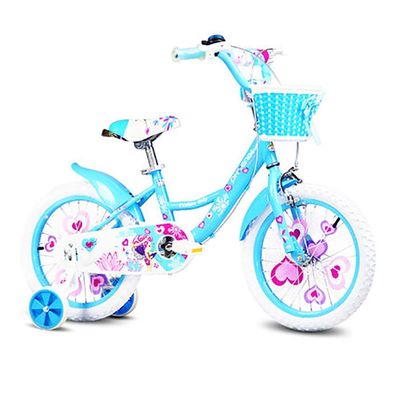 3FLQOOPP Trike 12' 14' Kids Bike for 2-5 s Height 33-41 Inch Girls Girls Bike with Training Wheels and Coaster Brakes Children's Cycling 99% Assembled Macaron (Blue 14)