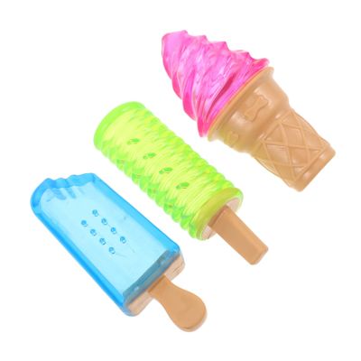 GETAJGHSD 3pcs Ice Cream Shaped Freezer Mold PET Chill Toys for Summer Fun Water Freezing Toys for Dogs and Cats Creative Cooling Teething for Puppies and Kittens