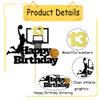 13th Birthday Basketball Cake Topper - Black & Gold Glitter Dunking Player with Hoop & Ball for Boys' Sports Parties view 3