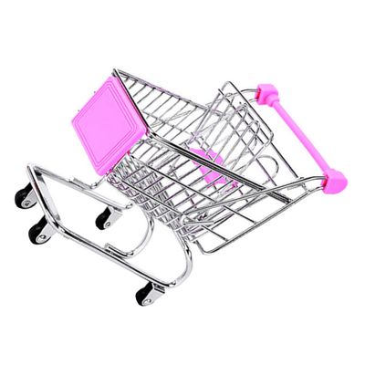 HONMEET Mini Iron Shopping Cart Small Food Storage Basket for Snacks Chips Creative Display for Restaurants and Home Decor Random Color