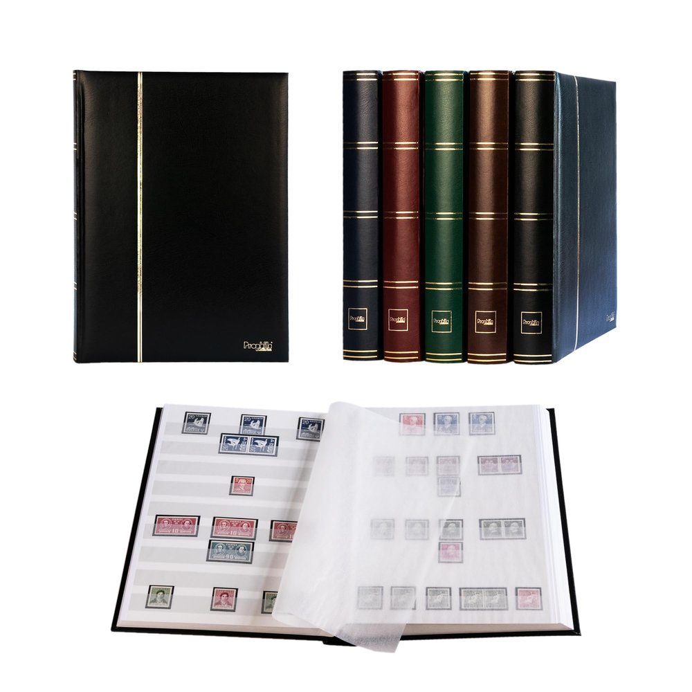 Prophila Collection 64 White Pages Luxury Stamp Album Insert Book Padded Black Cover