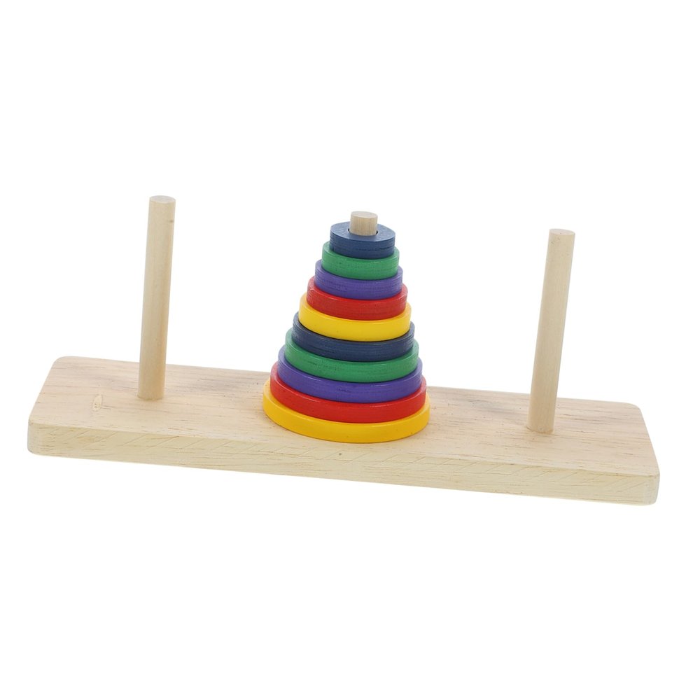 JOINPAYA Wooden Tower of Hanoi Puzzle Game Intellectual Toy for Adults and Kids Creative Brain Teaser Board Game for Home DIY and Party Playing Smooth Safe Surface 7.48X2.36X2.87 Inches